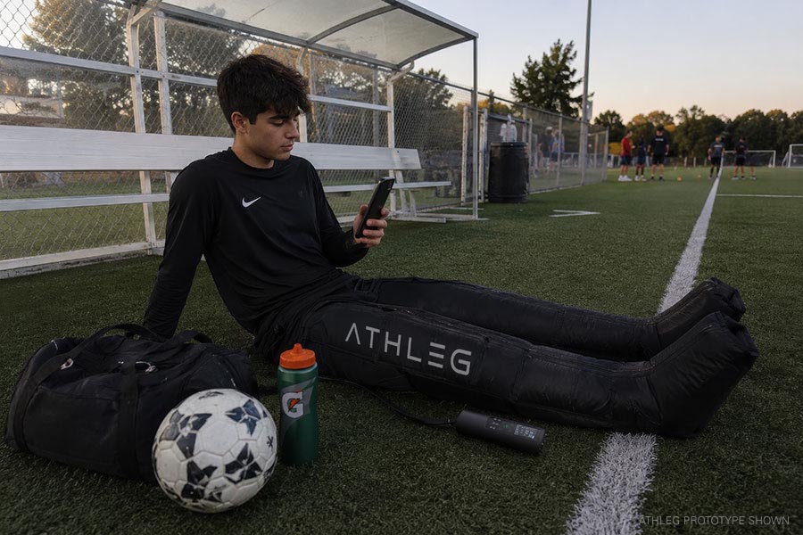 ATHLEG recovery boots used between games